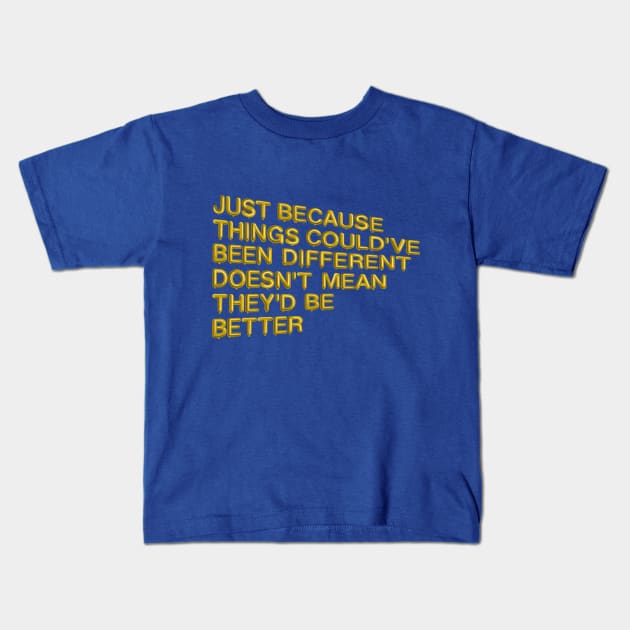 "Just Because..." in yellow balloons Kids T-Shirt by BLCKSMTH